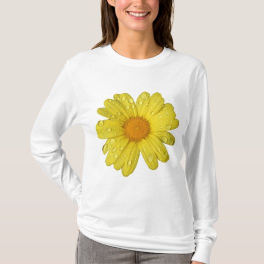T-shirt La marguerite jaune dans la pluie (Devant)