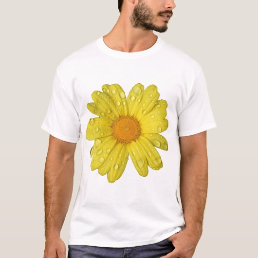T-shirt La marguerite jaune dans la pluie (Devant)