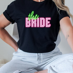 T-shirt La mariée néon vert et rose tropical Bach