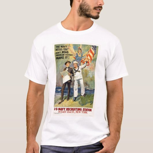 T-shirt La marine a besoin de vous ! Ne lisez pas (Devant)