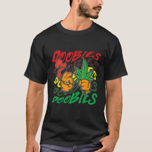 T-shirt La mauvaise herbe fumante à la main fume la doobie
