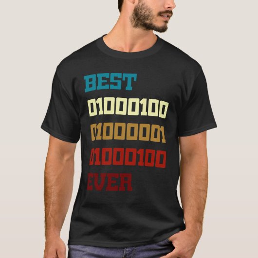 T-shirt La meilleure fête des pères de code binaire de (Devant)