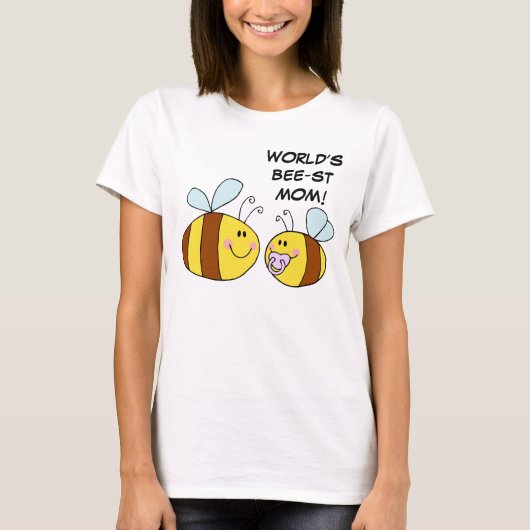 T-shirt La meilleure maman du monde (abeille) (Devant)