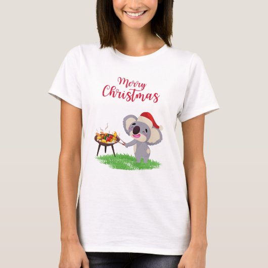 T-shirt La mignonne de Noël australienne Koala profite d'u (Devant)