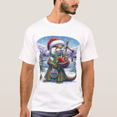 T-shirt La mignonne Otter de Noël écossaise (Devant)