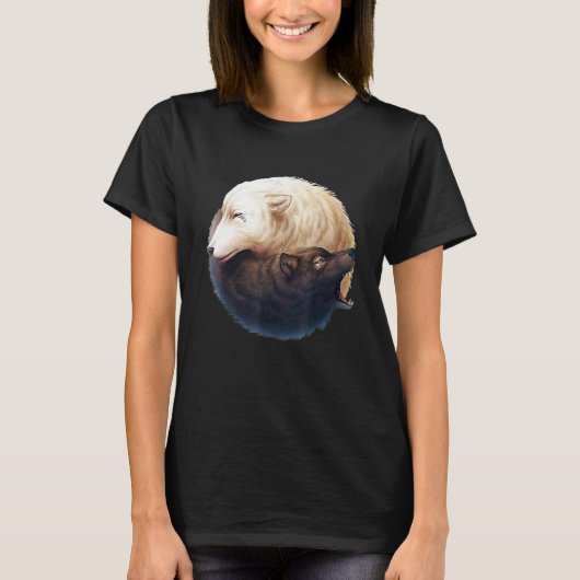 T-shirt La montagne Ying Yang Wolves (Devant)
