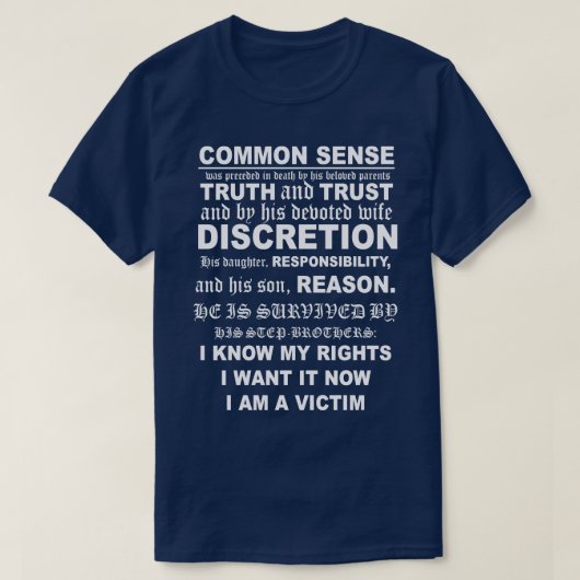 T-shirt La mort d'une opinion commune Avis 1 (Design devant)
