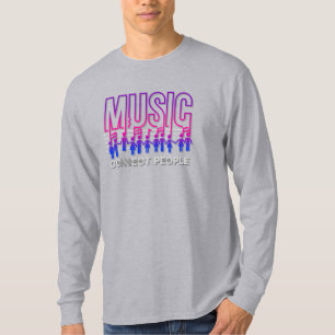 T-shirt La musique connecte les gens Hommes Long Sleeve