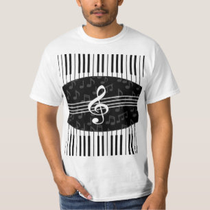 T-shirt La musique élégante note des clés de clef tripl