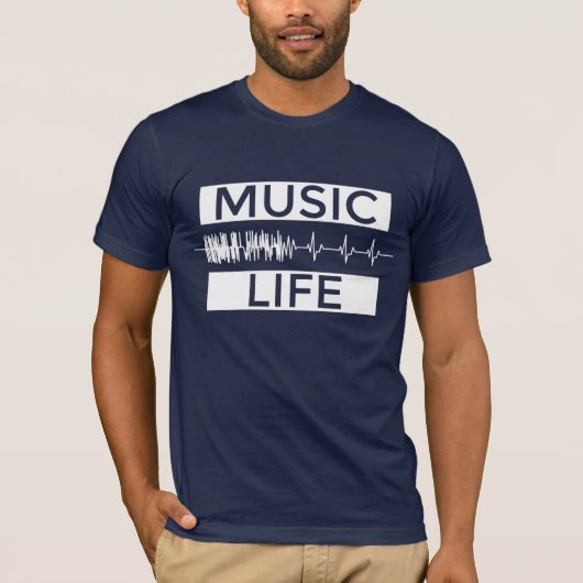 T-shirt La musique est la vie sombre (Devant)