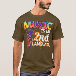 T-shirt La Musique Est Ma 2E Langue Retour À L'École Deuxi