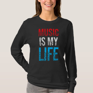 T-shirt La Musique Est Ma Vie Vive Rock Et Roll