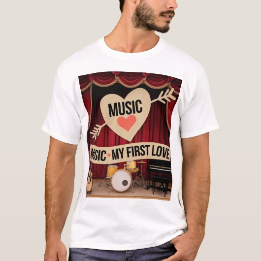 T-shirt La musique est mon premier amour (Devant)