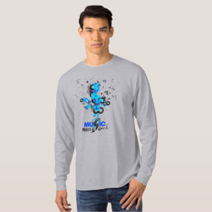 T-shirt La musique nourrit mon âme Manches longues pour