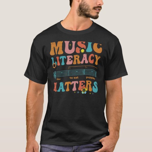 T-shirt La Musique Sarcastique L'Alphabétisation Est Impor (Devant)
