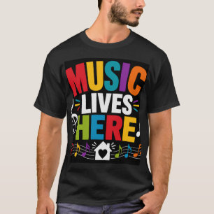 T-shirt La musique vit ici