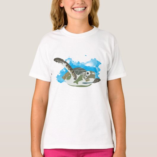 T-shirt La natation des tortues de mer (Devant)