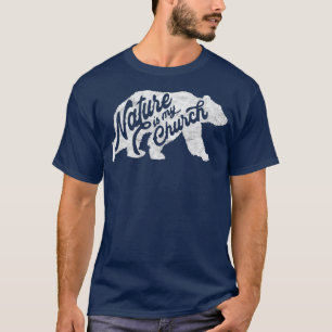 T-shirt La nature est mon Église Vintage Retro Grizzly Ou