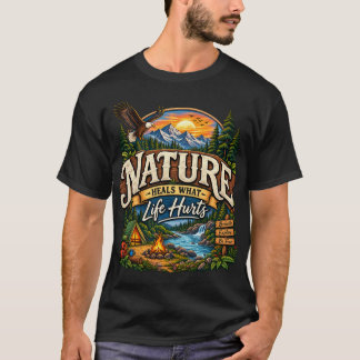 T-shirt La nature guérit ce que la vie blesse design Aigle