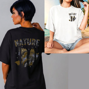 T-shirt La nature se fond dans l'art de marbre liquide