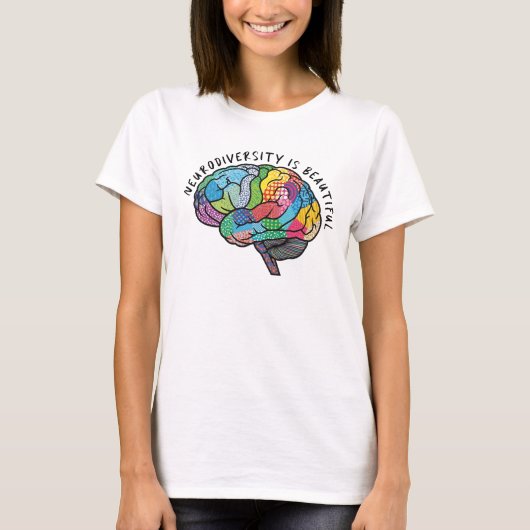 T-shirt La Neurodiversité est belle Rainbow Cerveau Autism (Devant)