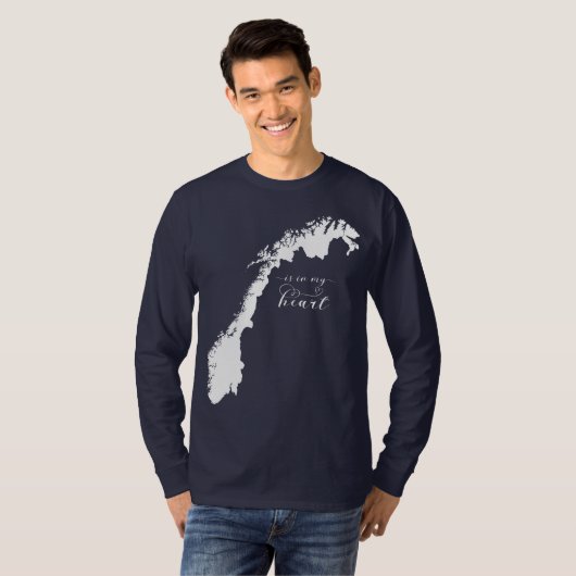 T-shirt La Norvège Est Dans Mon Coeur (Devant entier)