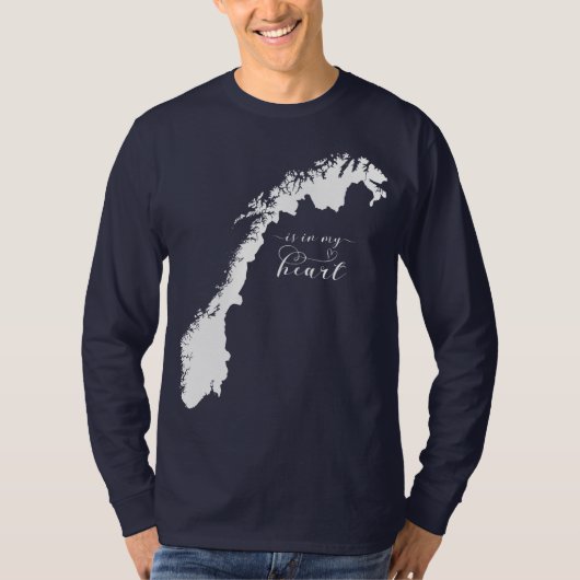 T-shirt La Norvège Est Dans Mon Coeur (Devant)