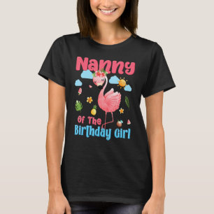 T-shirt La Nounou Des Filles D'Anniversaire Flamant rose T