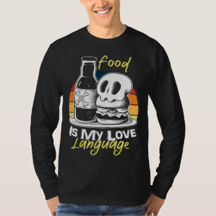 T-shirt La nourriture est mon langage de l'amour Vintage C