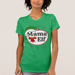 T-shirt La nouveauté des femmes Noël MAMA ELF COSTUME