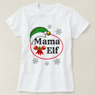 T-shirt La nouveauté des femmes Noël MAMA ELF COSTUME T-Sh
