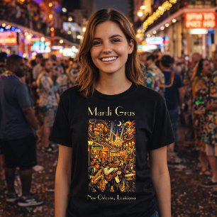 T-shirt La Nouvelle-Orléans au Mardi Gras de style Art Déc