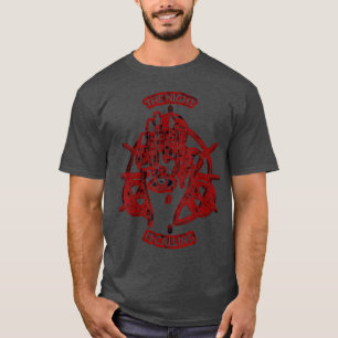T-shirt La Nuit Appelle Le Concepteur Rouge Noir Bohème