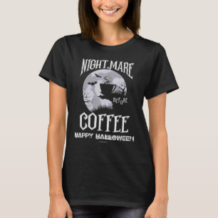 T-shirt La nuit du café d'Halloween effrayant