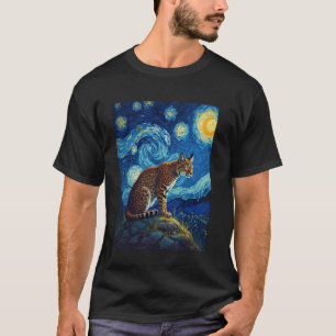 T-shirt La nuit étoilée de Van Gogh Bobcat Red Lynx Animal