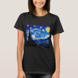 T-shirt La nuit étoilée par Vincent Van Gogh<br><div class="desc">Vincent Van Gogh La Nuit Étoile. Il s'agit d'un ancien chef-d'oeuvre du peintre-maître néerlandais Vincent Van Gogh.Cette peinture de paysage d'art raffiné a une belle,  vibrante,  couleur saturée. Vincent Van Gogh était un peintre impressionniste de poste hollandais. Cette image est du domaine public</div>
