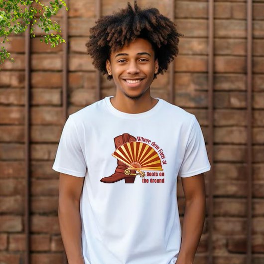T-shirt Là où Dem Fans At, Bottes sur le sol Unisex