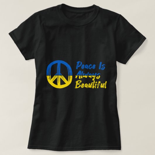 T-shirt La Paix Avec Le Soutien De L'Ukraine (Design devant)