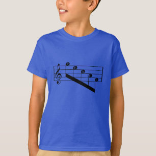 T-shirt La paix musicale de clef triple de personnel note