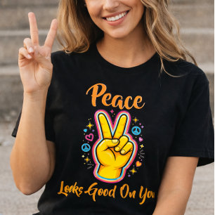 T-shirt La paix vous va bien – Graphisme vibes positives
