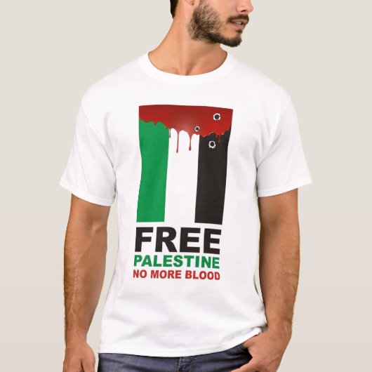 T-shirt La Palestine libre pas plus de sang (Devant)