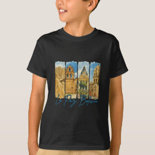 T-shirt La Paz Bolivie Voyage Voyageau Coup de pinceau Sou
