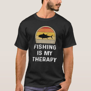 T-shirt La pêche au thon pour hommes est ma thérapie drôle