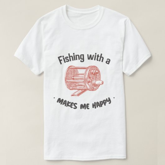 T-shirt La pêche avec moulinet à appât est préférable (Design devant)