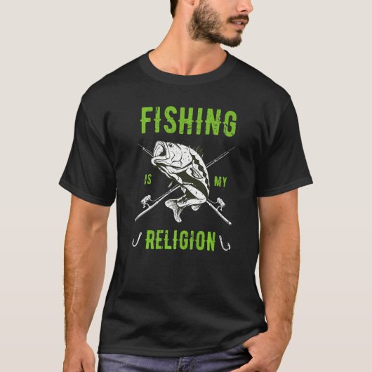 T-shirt La pêche est ma religion Fischer Angler (Devant)