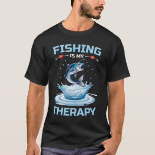 T-shirt La pêche est ma thérapie, Pêcheur drôle, pêche