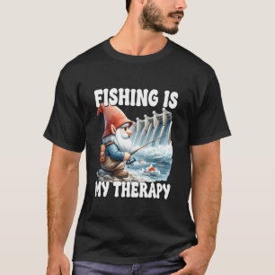 T-shirt La pêche est ma thérapie Pêcheur Grand-Père Gnome