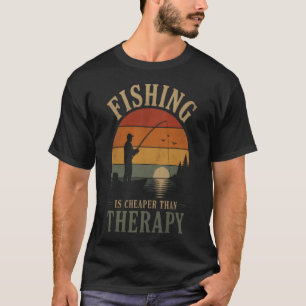 T-shirt La pêche est moins chère que la thérapie Vintage R