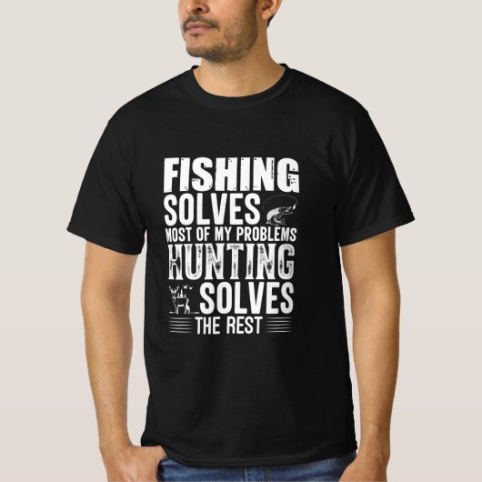 T-shirt La Pêche Fisher Résout La Plupart De Mes Problèmes (Devant)