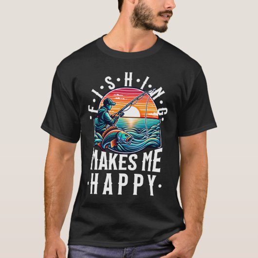 T-shirt La Pêche Me Rend Heureux (Devant)